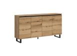 Livetastic , Eiche dunkel , Holzwerkstoff , Holzoptik , 4 Fächer , 160x84x36 cm , FSC MIX , stehend ,