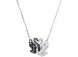 Kette mit Anhänger SWAROVSKI "Schmuck Geschenk Swan Anhänger Schwan", schwarz-weiß (metallfarben, kristallweiß, schwarz), Halsketten, Damen, Metall, L: 45, mit Swarovski Zirkonia (synth.)