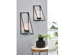 Wandkerzenhalter OTTO HOME "Industrial Candleholder", schwarz, B:17cm H:30,5cm T:17cm, Metall, Kerzenhalter, Industrial, modern, Metall, schwarz