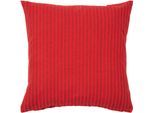 Dekokissen PAD "FIORA", rot (rot, gestreift), B:50cm L:50cm, Baumwolle, Dekokissen_Sitzkissen_Kissenhüllen, einzigartiges Design, Kissenhülle ohne Füllung, 1 Stück