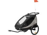 Fahrradkinderanhänger HAUCK "2in1 Bike Trailer und Buggy Dryk Duo Plus, black", Kinder, schwarz, Fahrradanhänger, für 2 Kinder; inklusive Deichsel
