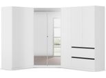 Schrank-Set RAUCH "Kleiderschrank Schrank Garderobe Wäscheschrank COSTA Größe 208x253 cm", schwarz-weiß (alpinweiß, eingriffe graumetallic), H:197cm T:253cm, Holzwerkstoff, Kastenmöbel-Sets, viel Platz, grifflose Front und Push-to-Open Funktion MADE IN GERMANY