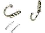 Zierhaken LIEDECO, grau (nickelfarben), Metall, Haken, für Vorhänge