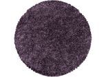 Hochflor-Teppich AYYILDIZ TEPPICHE "SYDNEY 3000", lila (violett), H:30mm Ø:160cm, Polypropylen (PP), Teppiche, Shaggy, Langflor, uni, auch rechteckig, Wohnzimmer