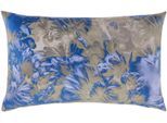 Dekokissen PAD "ROMANCE FLOWER", braun, blau, B:60cm L:35cm, Polyester, Dekokissen_Sitzkissen_Kissenhüllen, Made in Europe