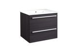 Waschtisch WELLTIME "Serena, Waschbeckenunterschrank inkl. Waschbecken, Badmöbel", schwarz (schwarz oak, schwarze eiche), B:61,5cm H:50cm T:46,5cm, Waschtische, Waschtisch, Breite 61,5 cm, Soft-Close-Funktion, FSC