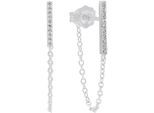 Paar Ohrstecker AMOR "2035320", silber (silberfarben, weiß, weiß), Ohrringe, Damen, Silber 925 (Sterlingsilber), mit Zirkonia (synth.)