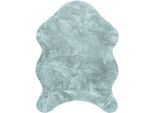 Fellteppich PACO HOME "Pelt 640", blau (türkis), B:60cm H:16mm L:90cm, Polyester, Teppiche, Fellteppich, Kunstfell, Uni Farben, sehr weicher Flor