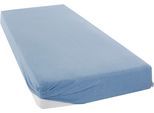 Spannbettlaken OTTO HOME "VALJE in Melange-Optik, hochwertiger Baumwoll-Jersey 130g/m²", blau (blau meliert), B:140cm L:200cm, Jersey, Obermaterial: 100% Baumwolle, Bettlaken, Spannbettlaken, Baumwolle, für Matratzen bis 25 cm Höhe, Bettlaken aus Melange-Garn