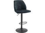Bistrostuhl MCA FURNITURE "OTTAWA Tresenstuhl Barstuhl Barmöbel Bistro", blau (petrol, schwarz matt lackiert, petrol), B:48cm H:91cm T:51cm, Stühle, Bistrostuhl, Barhocker,Bistrostuhl,Barstuhl,drehbar,belastbar120kg,Sitzhöhe 63-84cm