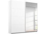 Schwebetürenschrank RAUCH "Kleiderschrank Schrank Ankleide Garderobe Schlafzimmerschrank MEMPHIS", weiß, B:180cm H:210cm T:62cm, Holzwerkstoff, Schränke, Schwebetürenschrank, mit Spiegel und Metallgriffleisten in Weiß MADE IN GERMANY