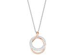 Kette mit Anhänger AMOR "Kreis in Kreis", rosa (silberfarben, roségoldfarben, weiß), Halsketten, Damen, Silber 925 (Sterlingsilber), L: 50, mit Zirkonia (synth.)
