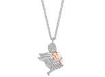 Kette mit Anhänger ENGELSRUFER "Schutzengel", rosa (silberfarben, roségoldfarben), Halsketten, Damen, Silber 925 (Sterlingsilber), L: 50