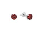 Paar Ohrstecker AMOR, silberfarben, rot, rot, Ohrringe, Damen, 5mm, Silber 925 (Sterlingsilber), mit Zirkonia (synth.)