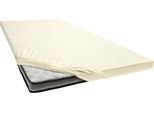 Spannbettlaken ESTELLA "Jersey Topper aus Baumwolle mit Elasthan", beige (elfenbeinfarben), L:200cm, Jersey, Obermaterial: 97% Baumwolle, 3% Elasthan, Bettlaken, Spannbettlaken, für Topper bis 10 cm Höhe