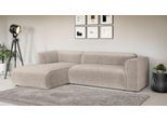 Ecksofa HOME AFFAIRE "GENTON L-Form (257 cm), zeitlos & stilvolles Design", beige, B:257cm H:78cm T:161cm, 100% Polyester, Sofas, Ecksofa, Aufwendig gepolstert, in Cord, Chenille und Struktur