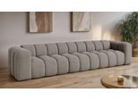 Big-Sofa OTTO HOME "XL KALLIE Design-Sofa mit Steppung, Bubble-Optik, Breite 340 cm", grau (taupe), B:340cm H:72cm T:95cm, 100% Polyester, Sofas, Big-Sofa, moderne Steppung, hoher Sitzkomfort und modernes Design