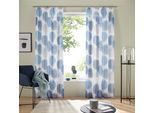 Gardine OTTO HOME "Belem" Gr. 1, blau (dunkelblau, weiß), B:140cm H:145cm, Voile, Polyester, Gardinen, Gardine, 1 bzw. 2 Schals, Vorhang, Fertiggardine, Kreise