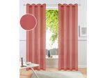 Gardine OTTO HOME "XANA" Gr. 3, orange (terra), B:145cm H:225cm, Voile, Polyester, Gardinen, Gardine, Bestseller, einfarbig, 1 bzw. 2er Set, pflegeleicht, Bestseller