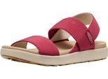 Sandale KEEN "ELLE BACKSTRAP", Damen, Gr. 39, garnet, birch, Synthetik, Schuhe Sandale, aus waschbarem Stretchmaterial