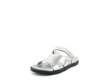 Sandale FINDLAY "DRIES", Damen, Gr. 39, silberfarben, Lederimitat, Schuhe Sandale, mit ergonomischem Fußbett und Klettverschluss