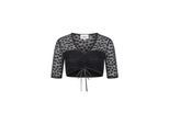 Dirndlbluse NÜBLER "Dirndlbluse kurzarm Moni", Damen, Gr. 40, schwarz, Obermaterial: 85% Polyamid PA. 15% Elasthan EL., Blusen Dirndlbluse