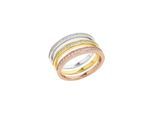 Ring-Set AMOR Gr. 60, silberfarben, gelbgoldfarben, roségoldfarben, kristallweiß, Fingerringe, Damen, 60, Silber 925 (Sterlingsilber), 7mm, mit Zirkonia (synth.)