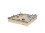 Muddy Buddy Sandkasten, Grau, Natur, Holz, Zypresse, massiv, 125x20x135 cm, EN 71, Spielzeug, Holzspielzeug