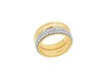 Fingerring JOOP "2039844/-45/-46" Gr. 58, gold (gelbgoldfarben, kristallweiß), Fingerringe, Damen, 58, Edelstahl, 10mm, Fingerring, mit Zirkonia (synth.)