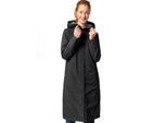 Wintermantel VAUDE "WOMEN'S COREWAY COAT", Damen, Gr. 36, schwarz, Web, Obermaterial: 100% Polyester, unifarben, hoch geschlossener Ausschnitt, eingesetzt eingefasste Kante, Mäntel Wintermantel, mit Fleecefütterung, mit Kapuze, wasserabweisend