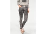 Boyfriend-Hose HEINE, Damen, Gr. 24, Kurzgrößen, grau, 98% Baumwolle, 2% Elasthan, unifarben, lang, Hosen 5-Pocket-Hose