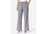 Palazzohose LADY, Damen, Gr. 24, Kurzgrößen, grau (steingrau), 63% Polyester, 33% Viskose, 4% Elasthan, unifarben, lang, Hosen Palazzohose