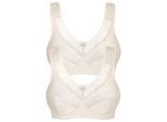 Entlastungs-BH SUSA "2er Pack Entlastungs BH ohne Bügel Basic", Damen, Gr. 85, Cup B, beige (puder puder), Obermaterial: 55% Polyamid PA. 39% Baumwolle CO. 6% Elasthan EL., BHs Entlastungs-BH