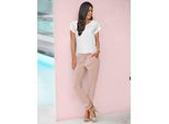 Webhose INSPIRATIONEN, Damen, Gr. 24, Kurzgrößen, beige (puder), 95% Polyester, 5% Elasthan, unifarben, lang, Hosen