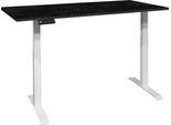 Schreibtisch MÄUSBACHER "Big System Office", weiß (weiß matt, flamed wood schwarz, weiß matt, flamed wood schwarz), B:160cm, Tische, Schreibtisch, Breite 160 cm, elektrisch höhenverstellbar