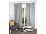 Vorhang HOME WOHNIDEEN "FOGLIO", grau, B:140cm H:245cm, Polyester, Gardinen, Vorhang, Kombibandschal, Leinenoptik, bestickt