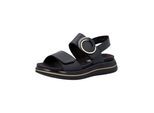 Riemchensandale REMONTE "Remonte Sandalen Glattleder", Damen, Gr. 37, schwarz, Glattleder, Schuhe Riemchensandale
