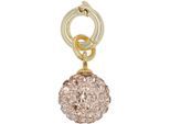 Charm Kugel AMOR "2038484, 2038485", beige (gelbgoldfarben, apricot, apricot), Charms, Damen, Silber 925 (Sterlingsilber), mit Kristallglas
