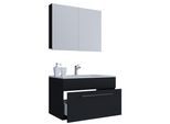 Waschtisch VCM "3-tlg. Waschplatz Waschtisch Badinos Schublade SC", schwarz, B:80cm T:46cm, Waschtische, Waschtisch