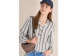 Langarmbluse CECIL, Damen, Gr. 3XL, weiß (vanilleweiß), Stoff, 100% Viskose, gestreift, normal normal, V-Ausschnitt, elastischer Bund, Blusen, aus softer Viskose
