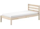 Massivholzbett VIPACK "Pino, universell einsetzbar, gradliniges Design, Made in Europe", braun (kiefer natur, kiefer natur, kiefer natur), B:97,6cm H:84,4cm L:211cm, Betten, Massivholzbett, Kiefer massiv, wahlweise in Natur oder Weiß lackiert erhältlich