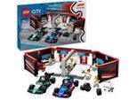 Konstruktionsspielsteine LEGO "F1 Garage mit Mercedes-AMG & Alpine Rennautos (60444), LEGO City", bunt, Spielbausteine, Kinder, Kunststoff, Konstruktionsspielsteine, Made in Europe