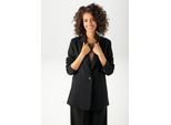 Longblazer ANISTON CASUAL, Damen, Gr. 40, grün (schwarz), Milano Rib, Obermaterial: 68% Polyester, 28% Viskose, 4% Elasthan. Futter: 100% Polyester, unifarben, lässig geschnitten Po-bedeckend, Blazer Longblazer, mit Reverskragen