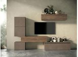 Wohnwand HOME AFFAIRE "Infinity, 6tlg. Breite 290 cm, Höhe variabel, Schrankwand, (Lowboard", braun (bronzo, mercure nb holzstruktur), B:290cm H:190cm T:40cm, Kastenmöbel-Sets, Wohnwand, Lowboard hängend, Hängeschrank, 2x Hängewürfel, Würfel-Element)