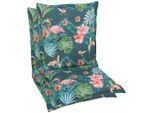 Sesselauflage GO-DE "Niederlehner", blau (petrol), B:100cm H:8cm T:50cm, Obermaterial: 65% Polyester, 35% Baumwolle, Polsterauflagen, Sesselauflage