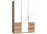 Drehtürenschrank Level 36D mit Laden ca. 150 cm Weiß/Eiche