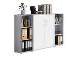 Aktenschrank Office Edition Sw Set 2 niedrig Grau/Weiß