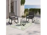 Balkonset Mathilda Dunkelgr. Metall/Outdoorstoff +Abdeckung