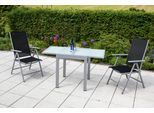 Gartentisch ausziehbar Metall/ Glas L: 65/130 cm