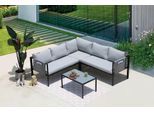 Loungegarnitur Grau/Schwarz